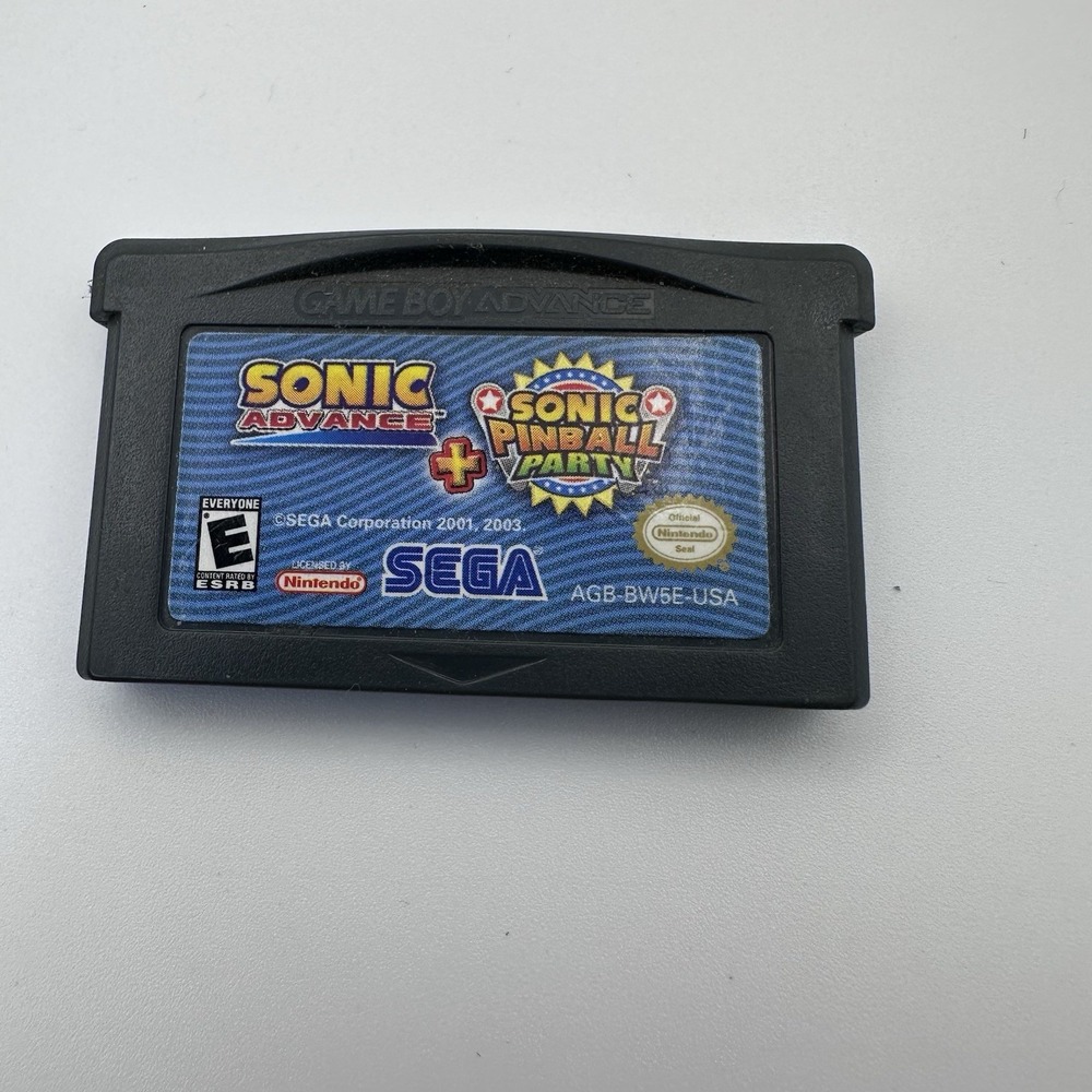 Sonic Advance & Sonic Pinball Party (Nintendo GameBoy Advance, 2005) Cart Only